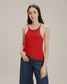Tank Top Rib Contraste,ROJO